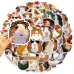 50pcs Guinea Pig Waterproof Graffiti Stickers, Motorcycle Laptop Helmet Decor