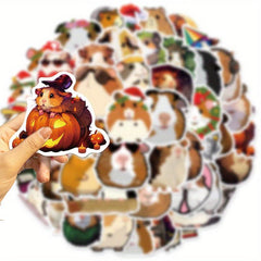 50pcs Guinea Pig Waterproof Graffiti Stickers, Motorcycle Laptop Helmet Decor