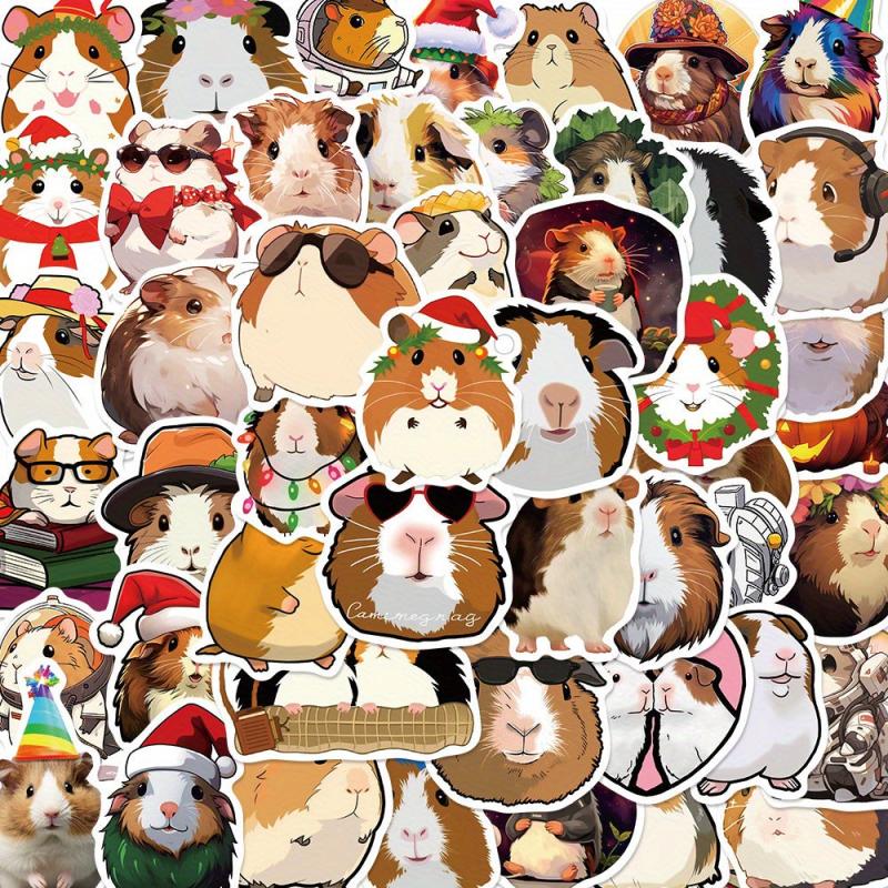 50pcs Guinea Pig Waterproof Graffiti Stickers, Motorcycle Laptop Helmet Decor