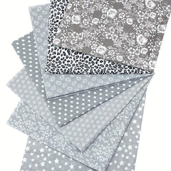 7pcs 49 78 49 Gray Printed Quarter Cotton Fabric DIY Patch Clothing Crafts