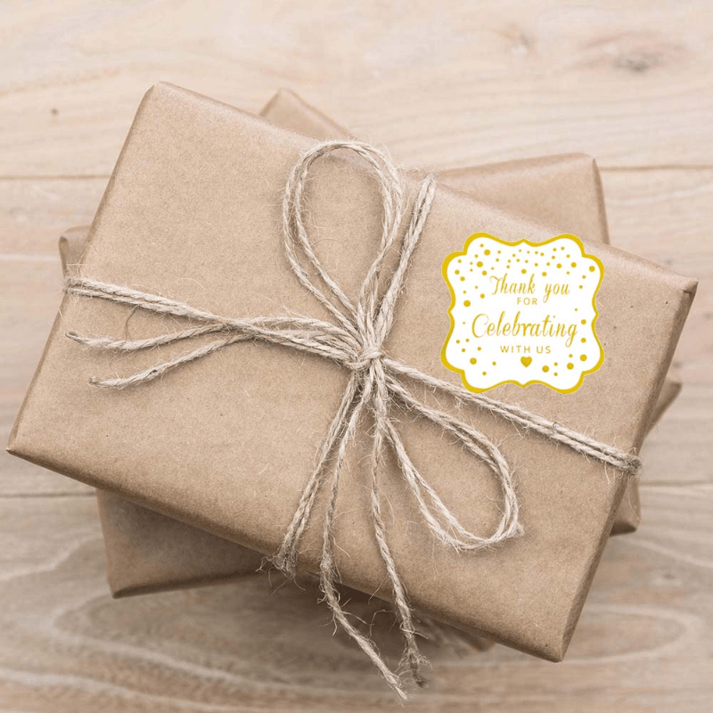 60pcs 2 Inch Golden Foil 'Thank You' Stickers for Events