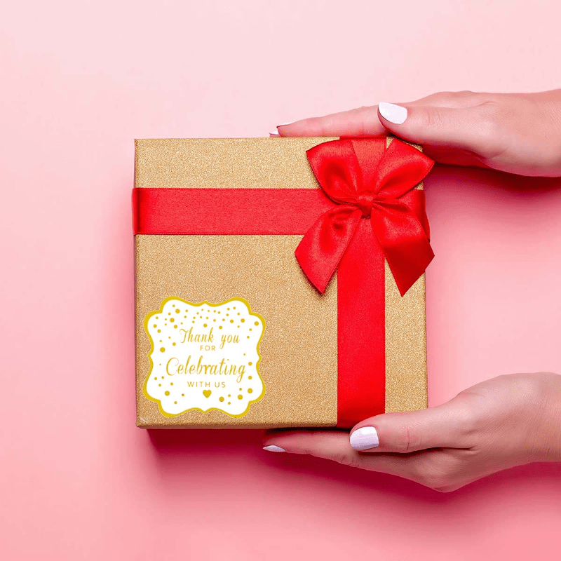 60pcs 2 Inch Golden Foil 'Thank You' Stickers for Events