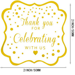 60pcs 2 Inch Golden Foil 'Thank You' Stickers for Events