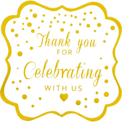 60pcs 2 Inch Golden Foil 'Thank You' Stickers for Events