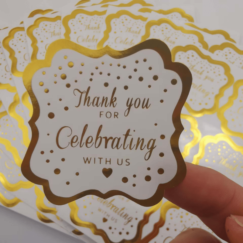 60pcs 2 Inch Golden Foil 'Thank You' Stickers for Events