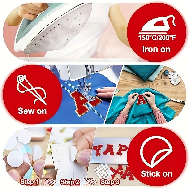 26pcs English Flash Letter A Polyester Iron-on Patches for Clothes Hats Bags DIY
