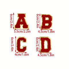 26pcs English Flash Letter A Polyester Iron-on Patches for Clothes Hats Bags DIY