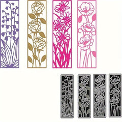 4pcs Flower Bookmark Metal Cutting Embossing Dies Stencil Scrapbook Craft Mold