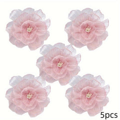 Aurora Cloth Flowers With Core Organza Flowers Burning Edge