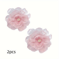 Aurora Cloth Flowers With Core Organza Flowers Burning Edge