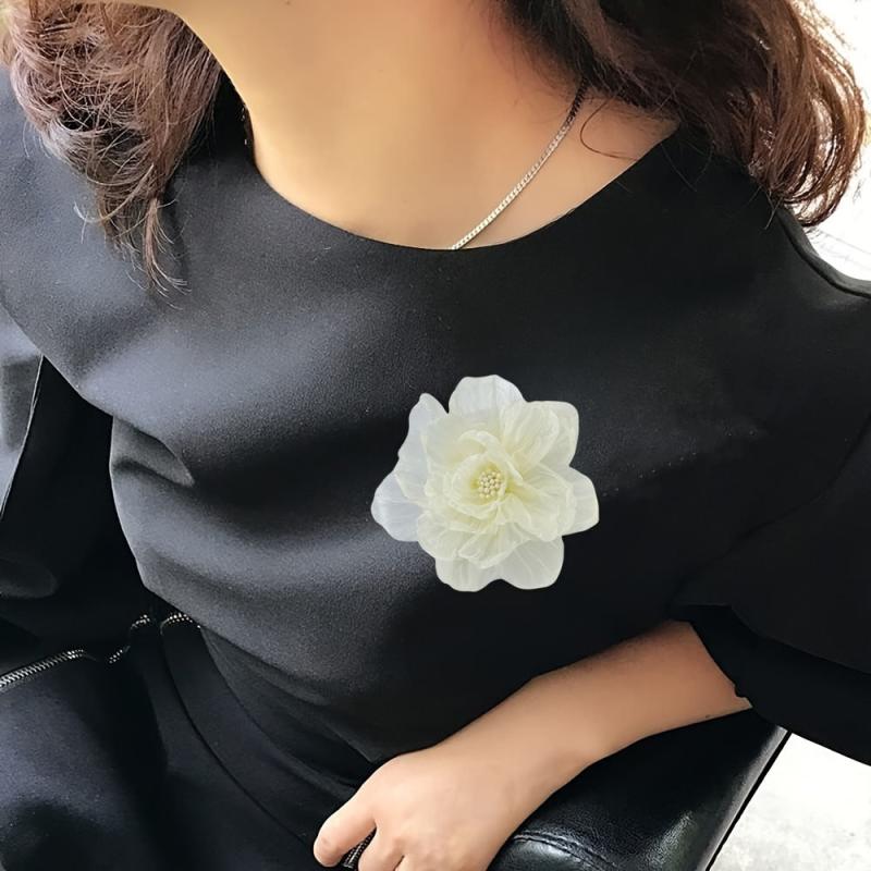 Aurora Cloth Flowers With Core Organza Flowers Burning Edge