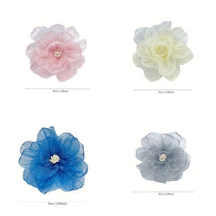 Aurora Cloth Flowers With Core Organza Flowers Burning Edge