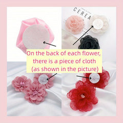 Aurora Cloth Flowers With Core Organza Flowers Burning Edge
