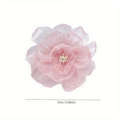 Aurora Cloth Flowers With Core Organza Flowers Burning Edge