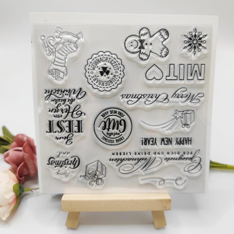 1pc Christmas Theme Stamp Diy Card Making Gift For Kids