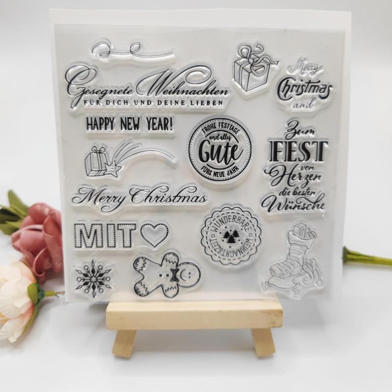1pc Christmas Theme Stamp Diy Card Making Gift For Kids