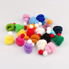 10pcs Mini Beanie Hats Finger Milk Tea Shop DIY Props Christmas Lollipop Caps