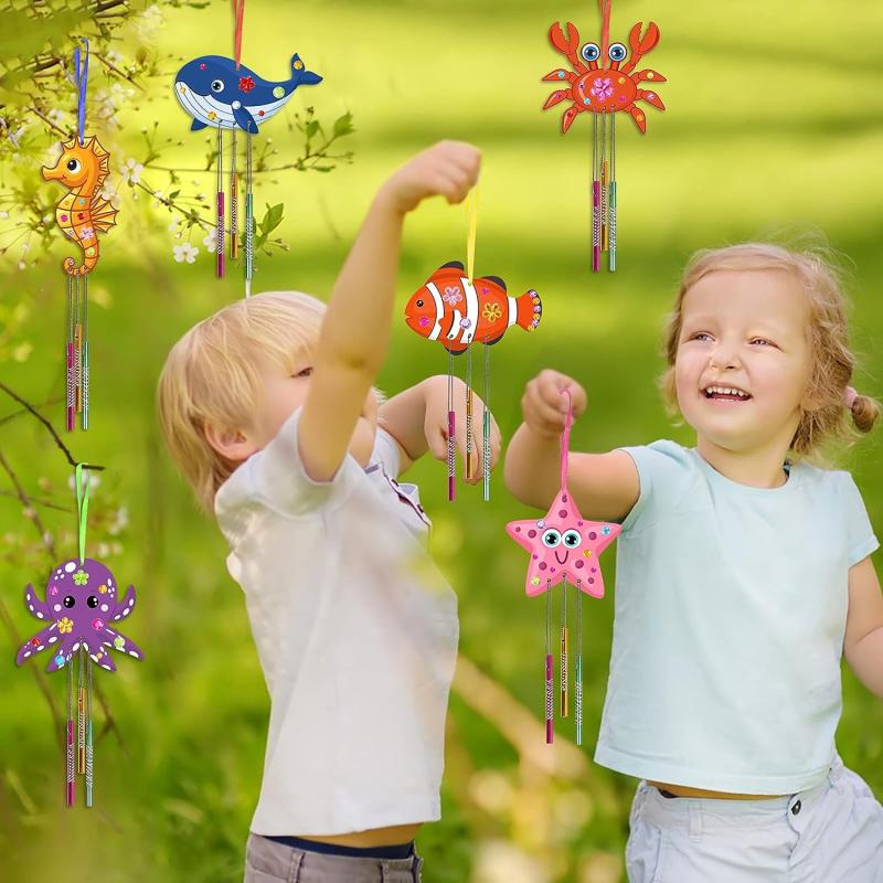 Kids Summer Sea Animals DIY Craft Kit Wind Chime Decor