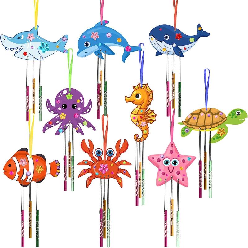 Kids Summer Sea Animals DIY Craft Kit Wind Chime Decor