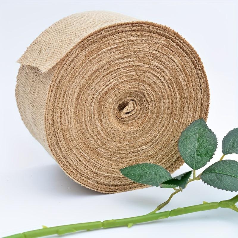 5 Wide Burlap Fabric Ribbon 11 Yards Natural Jute Ribbon Roll for Crafts
