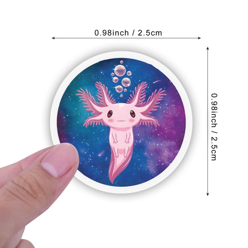 500pcs Axolotl Stickers Roll for Water Bottles Laptops Phones