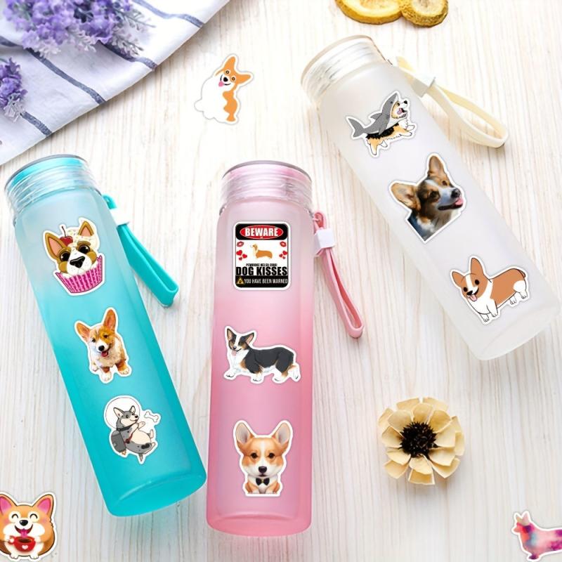 50pcs Welsh Corgi Stickers Reusable Waterproof Vinyl Stickers For Kids
