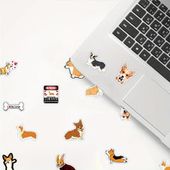 50pcs Welsh Corgi Stickers Reusable Waterproof Vinyl Stickers For Kids