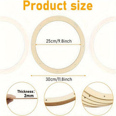 5pcs Wooden Wreath Frame Rings for DIY Christmas Decoration 30