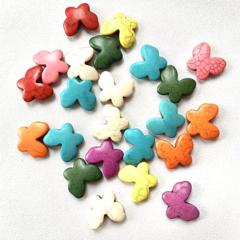 15pcs Colorful Butterfly Stone Beads Natural Turquoise DIY Loose Beads