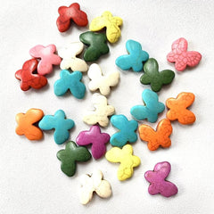 15pcs Colorful Butterfly Stone Beads Natural Turquoise DIY Loose Beads