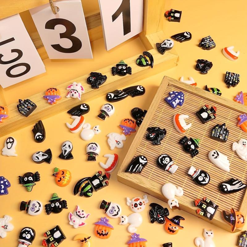 Random Halloween Resin Charms for Crafts - 10-50 Pcs Beads Ornaments