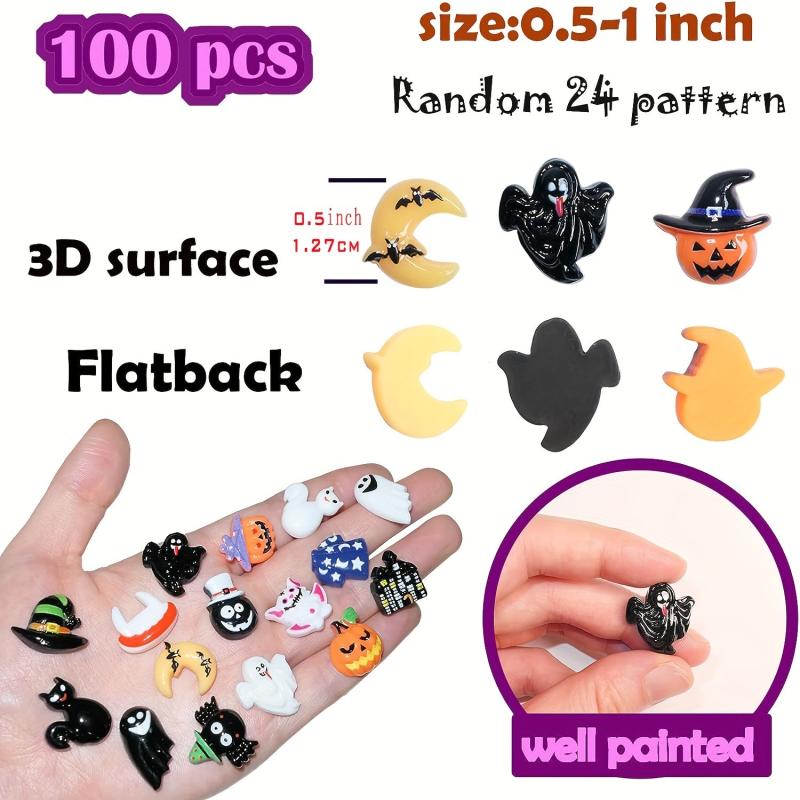 Random Halloween Resin Charms for Crafts - 10-50 Pcs Beads Ornaments