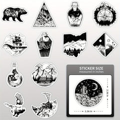 50pcs Landscape Waterproof Stickers for Water Bottles Skateboards Laptop