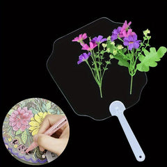 DIY Kindergarten Children's Drawing Plastic Fan Four Styles Transparent Fan
