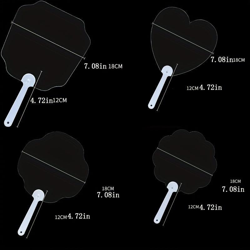 DIY Kindergarten Children's Drawing Plastic Fan Four Styles Transparent Fan