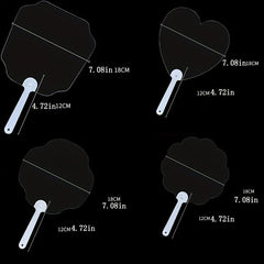 DIY Kindergarten Children's Drawing Plastic Fan Four Styles Transparent Fan