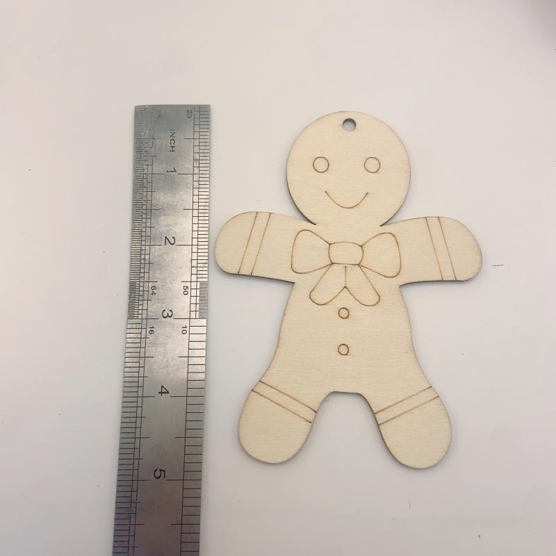10pcs Gingerbread Men Wood Chip Blanks for DIY Hand-painted Crafts