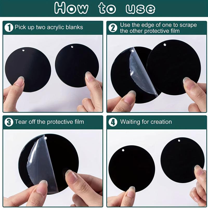 20pcs Round Acrylic Boards Blank Set for DIY Creative Crafts Keychain