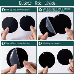 20pcs Round Acrylic Boards Blank Set for DIY Creative Crafts Keychain