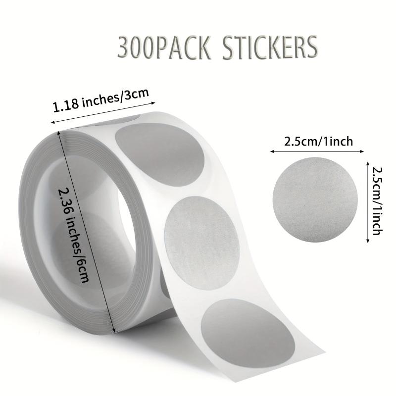 300pcs Silvery Scratch Off Stickers 2 Round Circle Scratch Off Labels