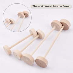 20pcs Wooden Craft Wheels Perforated Wooden Wheels Cylindrical Toy Accessories