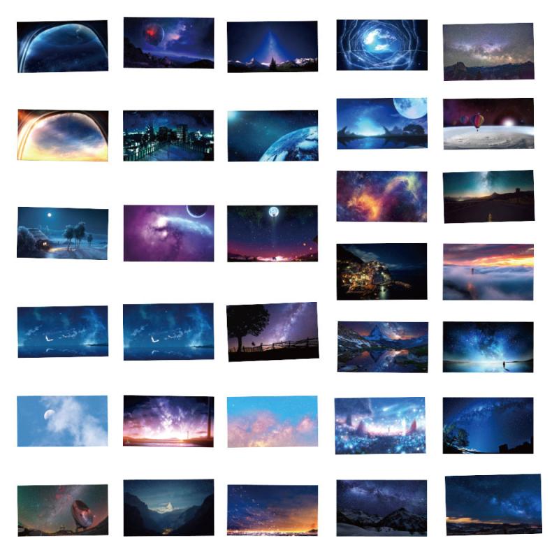 60 Starry Sky Stickers for Laptop Water Bottle Skateboard
