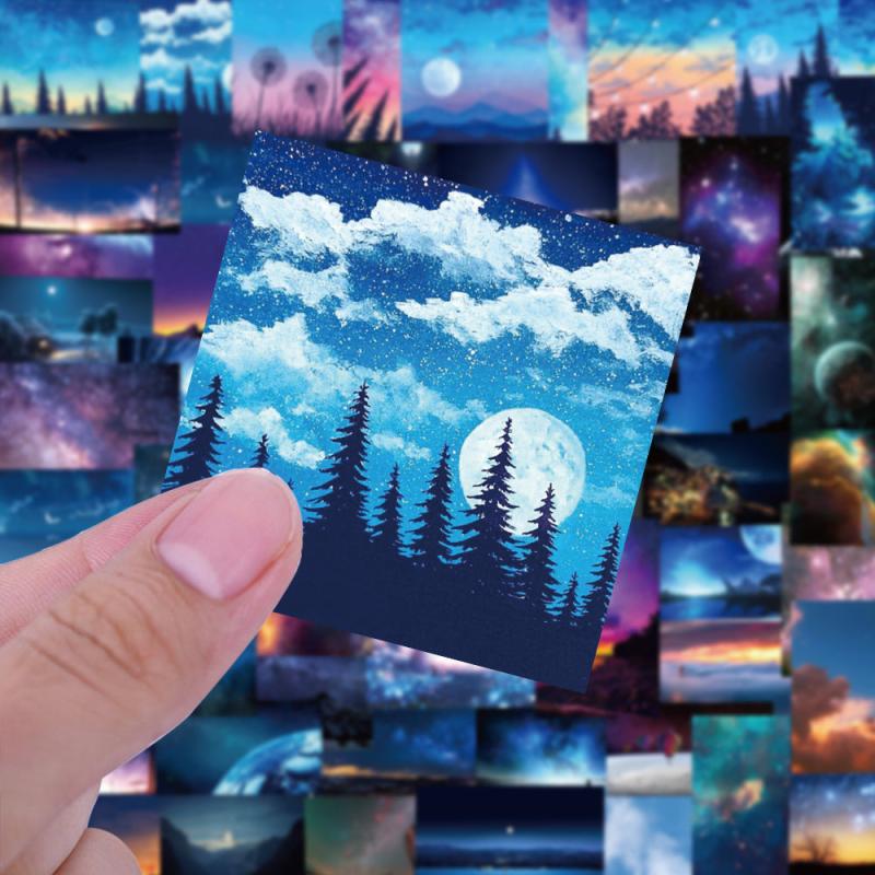 60 Starry Sky Stickers for Laptop Water Bottle Skateboard