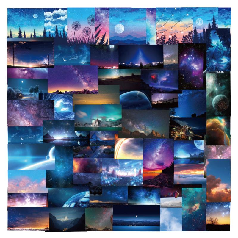 60 Starry Sky Stickers for Laptop Water Bottle Skateboard