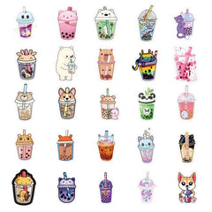 72pcs Milk Tea Animals Love Doodle Cartoon Waterproof Stickers