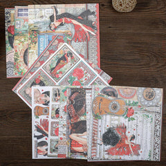 17 Sheets City Material Paper Retro Journal Ballet Decoration DIY Tools
