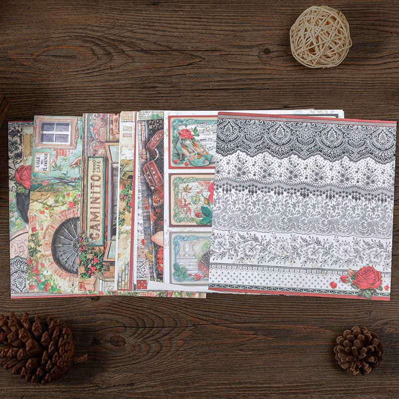 17 Sheets City Material Paper Retro Journal Ballet Decoration DIY Tools