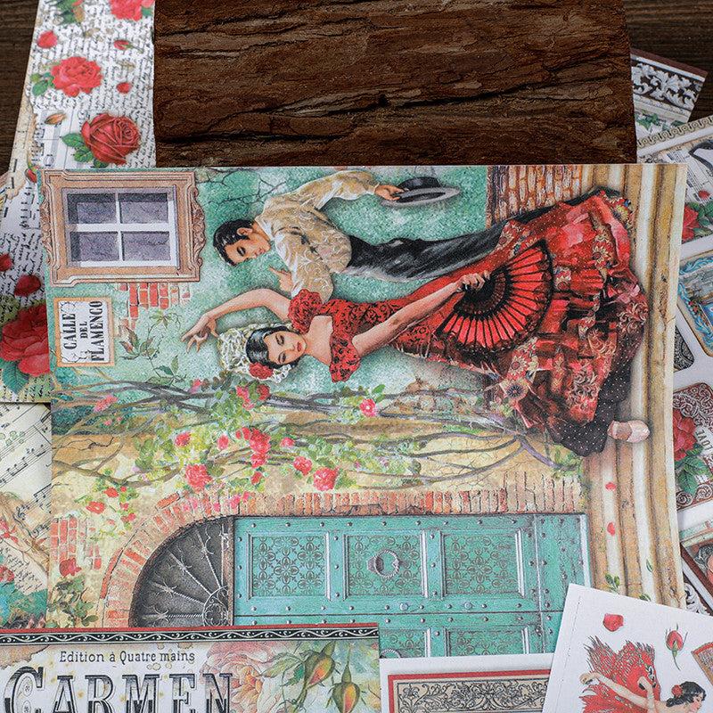 17 Sheets City Material Paper Retro Journal Ballet Decoration DIY Tools
