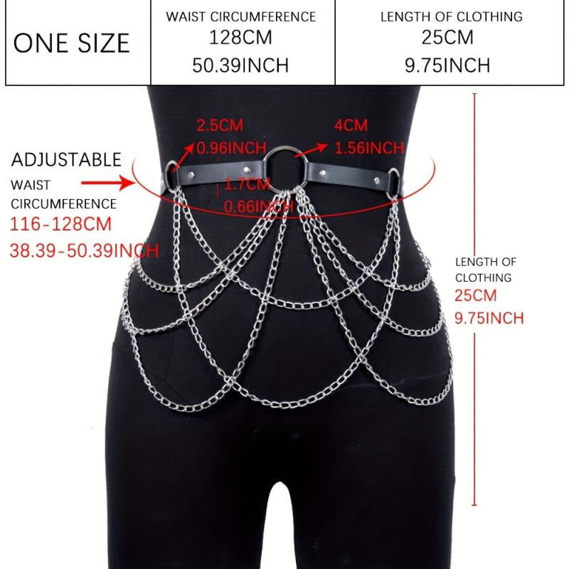 Halloween Gothic Punk Style Waist Chain Belt Body Chain Belt