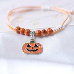Halloween Pumpkin Bracelet Woven Ceramic Jewelry